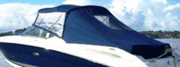 Photo of Sea Ray 270 SLX NO Arch, 2007: Bimini Top, Front Connector, Side Curtains, Aft Curtain, viewed from Port Rear 