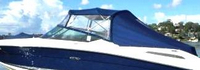 Photo of Sea Ray 270 SLX NO Arch, 2007: Bimini Top, Front Connector, Side Curtains, Aft Curtain, viewed from Port Side 