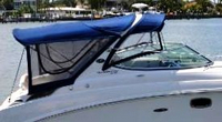 Photo of Sea Ray 270 Sundancer Arch, 2009: Bimini Top, Side Curtains, Sunshade Top, Camper Top, Camper Side Curtains, viewed from Starboard Side 