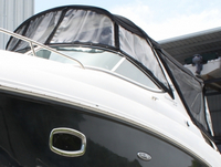 Sea Ray® 270 Sundancer Arch Bimini-Visor-OEM-G6.2™ Factory Front VISOR Eisenglass Window Set (typ. 3 front panels, but 1 or 2 on some boats) zips between front of OEM Bimini-Top (not included) and Windshield (NO Side-Curtains, sold separately), OEM (Original Equipment Manufacturer)