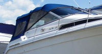Sea Ray® 270 Sundancer Camper-Top-Aft-Curtain-OEM-G0.5™ Factory Camper AFT CURTAIN with clear Eisenglass windows zips to back of OEM Camper Top and Side Curtains (not included) and connects to Transom, OEM (Original Equipment Manufacturer)