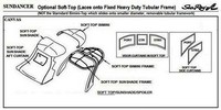 Photo of Sea Ray 275 Sundancer Arch Soft Top, 2010: 1 parts manual Canvas drawing, Bimini Top, Bimini Visor, Bimini Side Curtains, Sunshade Top, Sunshade Aft Enclosure Curtain 