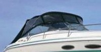 Photo of Sea Ray 280 Sun Sport No Arch, 1998: Bimini Top, Front Visor, Side Curtains Bimini Aft Curtain Black, viewed from Starboard Front 