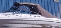 Photo of Sea Ray 280 Sun Sport No Arch, 1998: Bimini Top, Front Visor, Side Curtains Bimini Aft Curtain, viewed from Port Side 