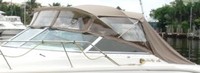 Photo of Sea Ray 280 Sun Sport No Arch, 1999: Bimini Top, Front Visor, Side Curtains Bimini Aft Curtain, viewed from Port Front 