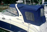 Sea Ray® 280 Sundancer Sunshade-Top-Canvas-Frame-SS-Seamark-OEM-G5™ Factory SUNSHADE CANVAS and FRAME (behind Radar Arch) with Mounting Hardware, OEM (Original Equipment Manufacturer) (Sunshade-Tops may have been SeaMark(r) vinyl-lined Sunbrella(r) prior to 2008 through 2018, now they are Sunbrella(r) to avoid mold issues