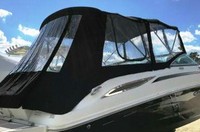 Sea Ray® 280 Sundeck No Tower Camper-Top-Aft-Curtain-OEM-G6.7™ Factory Camper AFT CURTAIN with clear Eisenglass windows zips to back of OEM Camper Top and Side Curtains (not included) and connects to Transom, OEM (Original Equipment Manufacturer)