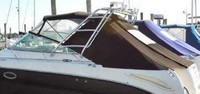 Photo of Sea Ray 290 Amberjack Arch, 2006: Bimini Top, Front Visor, Side Curtains, Aft Curtain, viewed from Port Rear 