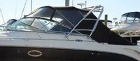 Photo of Sea Ray 290 Amberjack Arch, 2006: Bimini Top, Front Visor, Side Curtains, Aft Curtain, viewed from Port Side 