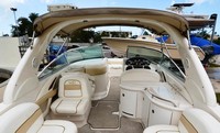 Sea Ray® 290 Bowrider Arch Sunshade-Top-Canvas-Frame-SS-Seamark-OEM-G4™ Factory SUNSHADE CANVAS and FRAME (behind Radar Arch) with Mounting Hardware, OEM (Original Equipment Manufacturer) (Sunshade-Tops may have been SeaMark(r) vinyl-lined Sunbrella(r) prior to 2008 through 2018, now they are Sunbrella(r) to avoid mold issues