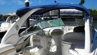 Photo of Sea Ray 290 Bowrider Arch, 2003: Bimini Top, Sunshade Top, viewed from Starboard Rear 