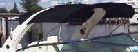 Photo of Sea Ray 290 Bowrider Arch, 2004: Bimini Top, Sunshade Top, viewed from Starboard Front close up 