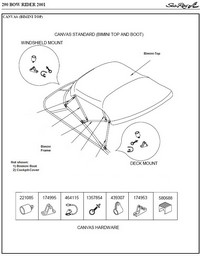 Photo of Sea Ray 290 Bowrider No Arch, 2001: 1 parts manual Canvas drawing, Bimini Top 