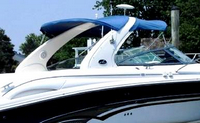 Sea Ray® 290 Sun Sport Arch Sunshade-Top-Canvas-Frame-SS-Seamark-OEM-G4™ Factory SUNSHADE CANVAS and FRAME (behind Radar Arch) with Mounting Hardware, OEM (Original Equipment Manufacturer) (Sunshade-Tops may have been SeaMark(r) vinyl-lined Sunbrella(r) prior to 2008 through 2018, now they are Sunbrella(r) to avoid mold issues