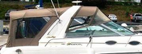 Sea Ray® 290 Sundancer Bimini-Visor-OEM-G2™ Factory Front VISOR Eisenglass Window Set (typ. 3 front panels, but 1 or 2 on some boats) zips between front of OEM Bimini-Top (not included) and Windshield (NO Side-Curtains, sold separately), OEM (Original Equipment Manufacturer)