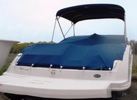 Sea Ray® 290 Sundeck No Tower Cockpit-Cover-OEM-G4™ Factory Snap-On COCKPIT-COVER with Adjustable Support Pole(s) fitting into reinforced Snap(s) or Grommet(s), OEM (Original Equipment Manufacturer)