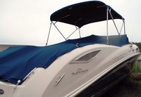 Photo of Sea Ray 290 Sundeck No Tower, 2008: Bimini Top, Cockpit Cover, viewed from Starboard Rear 