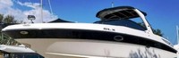Photo of Sea Ray 300 SLX, 2013: Bimini Top Aft Sunshade Top, Bow Cover Cockpit Cover to Top of WindShield, viewed from Port Front 