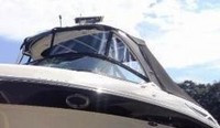 Sea Ray® 300 SLX Bimini-Visor-OEM-G3.7™ Factory Front VISOR Eisenglass Window Set (typ. 3 front panels, but 1 or 2 on some boats) zips between front of OEM Bimini-Top (not included) and Windshield (NO Side-Curtains, sold separately), OEM (Original Equipment Manufacturer)