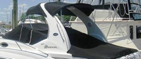 Sea Ray® 320 Sundancer Cockpit-Cover-OEM-G6™ Factory Snap-On COCKPIT-COVER with Adjustable Support Pole(s) fitting into reinforced Snap(s) or Grommet(s), OEM (Original Equipment Manufacturer)