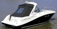 Photo of Sea Ray 330 Sundancer, 2009: Hard-Top, Side Curtains, Sunshade, Sunshade Enclosure Curtains, viewed from Starboard Rear 