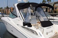 Photo of Sea Ray 330 Sundancer, 2014: Hard-Top, Visor, Side Curtains, Sunshade Top Aft Enclosure Curtains, Camper Top in Boot, viewed from Port Rear 