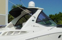Sea Ray® 335 Sundancer Sunshade-Top-Canvas-Frame-SS-OEM-G4™ Factory SUNSHADE CANVAS and FRAME (behind Radar Arch) with Mounting Hardware, OEM (Original Equipment Manufacturer) (Sunshade-Tops may have been SeaMark(r) vinyl-lined Sunbrella(r) prior to 2008 through 2018, now they are Sunbrella(r) to avoid mold issues