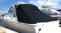 Photo of Sea Ray 340 Amberjack, 2003: Bimini Top, Front Visor, Side Curtains, Arch Connections Sunshade Top, Sunshade Aft Curtains, viewed from Port Rear 
