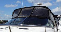 Sea Ray® 340 Sundancer Bimini-Visor-OEM-G3™ Factory Front VISOR Eisenglass Window Set (typ. 3 front panels, but 1 or 2 on some boats) zips between front of OEM Bimini-Top (not included) and Windshield (NO Side-Curtains, sold separately), OEM (Original Equipment Manufacturer)