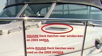 Photo of Sea Ray 365 Sundancer DA, 2003: Square Deck Hatches Used on 340DA 