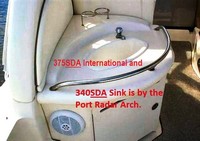 Photo of Sea Ray 375 Sundancer SDA, 2003: Identifying Sink at, viewed from Port Radar Arch 