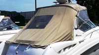 Sea Ray® 375 Sundancer Sunshade-Top-Canvas-Frame-SS-Seamark-OEM-G4™ Factory SUNSHADE CANVAS and FRAME (behind Radar Arch) with Mounting Hardware, OEM (Original Equipment Manufacturer) (Sunshade-Tops may have been SeaMark(r) vinyl-lined Sunbrella(r) prior to 2008 through 2018, now they are Sunbrella(r) to avoid mold issues