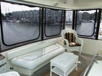 Photo of Sea Ray 420 Aft Cabin, 1998: Aft Hard-Top, Side and Aft Curtains Black, Inside 