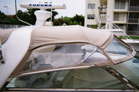 Photo of Sea Ray 450 Sundancer, 1996: Bimini Top, Visor, Side Curtains, viewed from Starboard Side 
