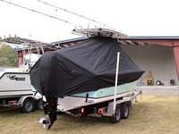 Photo of SeaCraft 23CC 20xx T-Top Boat-Cover, viewed from Starboard Rear 