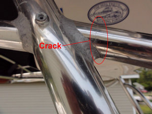 Cracked Aluminum T-Top Tubing