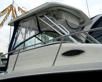 Photo of SeaSwirl Striper 2101WA, 2008: Hard-Top, Connector, Side Curtains, Aft-Drop-Curtain, viewed from Starboard Front 