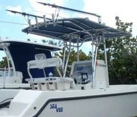 Photo of SeaVee 290 Soft Top, 2003: Factory Canvas T-Top, viewed from Starboard Rear 