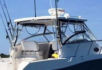 Photo of Seaswirl Striper 2901WA, 2008: Hard-Top 108xxxxccc part numbers Connector, Side Curtains (with U Zip Windows), viewed from Starboard Rear 