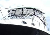 Photo of Seaswirl Striper 2901WA, 2008: Hard-Top, Connector, Side Curtains, Aft-Drop-Curtain, viewed from Port Front 