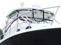 Photo of Seaswirl Striper 2901WA, 2008: Hard-Top, Connector, Side Curtains, Aft-Drop-Curtain, viewed from Starboard Front 