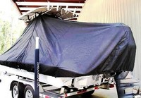 Shearwater® 2200 T-Top-Boat-Cover-Elite-1199™ Custom fit TTopCover(tm) (Elite(r) Top Notch(tm) 9oz./sq.yd. fabric) attaches beneath factory installed T-Top or Hard-Top to cover boat and motors