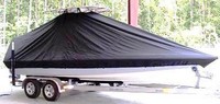 Shearwater® 2200 T-Top-Boat-Cover-Sunbrella-1399™ Custom fit TTopCover(tm) (Sunbrella(r) 9.25oz./sq.yd. solution dyed acrylic fabric) attaches beneath factory installed T-Top or Hard-Top to cover entire boat and motor(s)