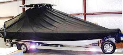 Shearwater 25TE, 20xx, TTopCovers™ T-Top boat cover, starboard front