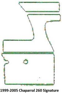 Carpet-Set_Snap-In-Carpet_CHPL260SIG99-05™SKU# CHPL260SIG99-05, (3)piece Snap-In Marine Carpet Mat Set (3 Cockpit, 0 Cabin) for Chaparral 260 Signature (1996-2005). Custom fit mat(s) offered in Marine Carpet (Berber, Cut Pile or Marine Tuft with AquaLoc(tm) or HydraBak(tm) backing) OR Marine Weave Vinyl (with thick Vinyl backing) (these backings do NOT degrade like some factory OEM black rubber backing), durable Sunbrella(r) edge binding and Stainless Steel Snaps