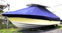 Photo of Southport 28CC 20xx T-Top Boat-Cover, viewed from Port Front 
