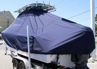 Sportsman® Heritage 229 T-Top-Boat-Cover-Sunbrella-1399™ Custom fit TTopCover(tm) (Sunbrella(r) 9.25oz./sq.yd. solution dyed acrylic fabric) attaches beneath factory installed T-Top or Hard-Top to cover entire boat and motor(s)