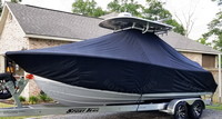 Photo of Sportsman Heritage 241 20xx TTopCover™ T-Top boat cover, viewed from Port Front 