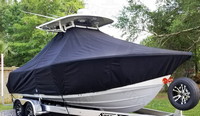 Photo of Sportsman Heritage 241 20xx TTopCover™ T-Top boat cover, viewed from Starboard Front 