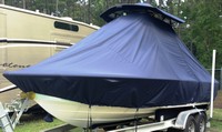 Photo of Sportsman Masters 227 20xx TTopCover™ T-Top boat cover, viewed from Port Front 